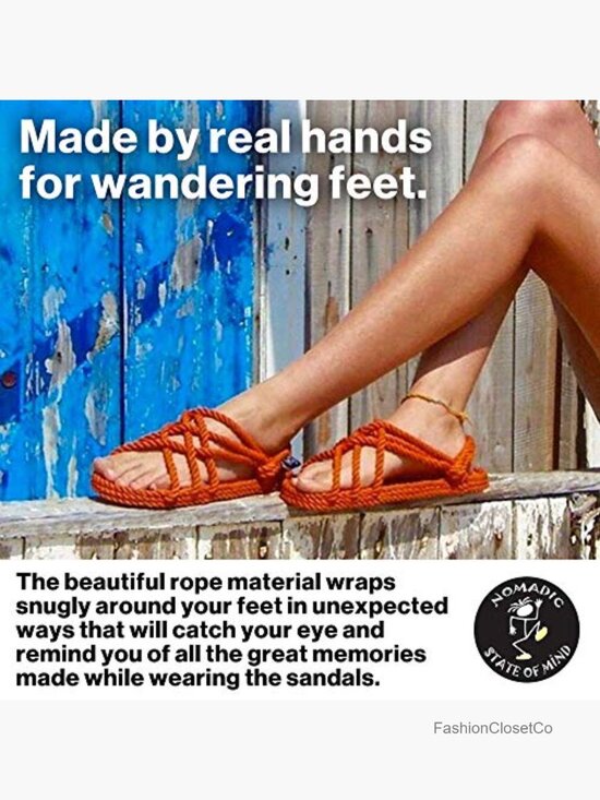 Handmade Adjustable Rope Sandals - Machine Washable Lightweight Vegan Sandals main image 4
